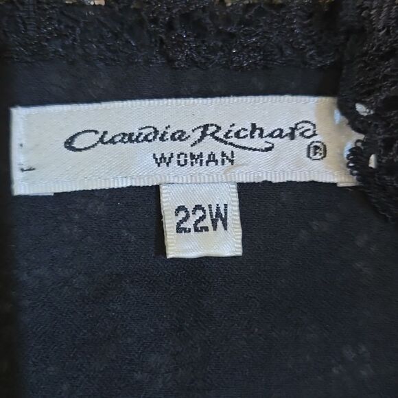 Claudia Richards Regencycore Black Lace Button Front Blouse Goth Whimsigothic - Picture 3 of 15